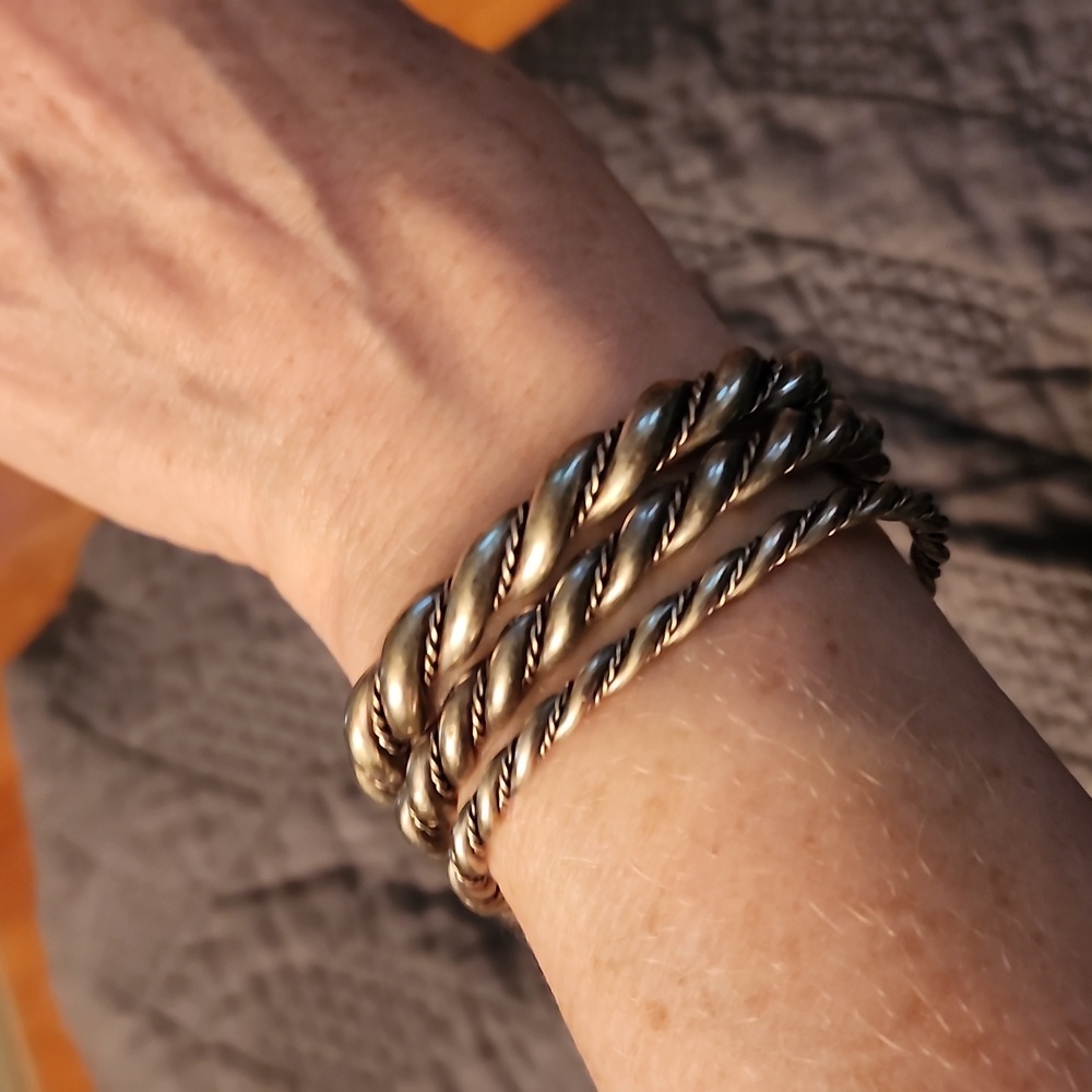 Vintage silver Navajo banglesVintage silver Navajo bangles